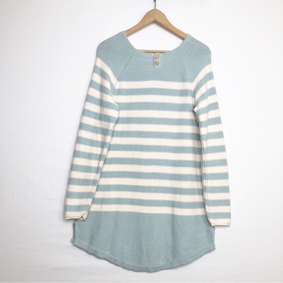 Free people, beach, striped blue/cream knit tunic - Picture 2 of 8